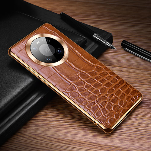 Soft Luxury Leather Snap On Case Cover K05 for Huawei Mate 40E Pro 4G Brown