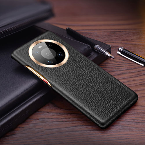 Soft Luxury Leather Snap On Case Cover L01 for Huawei Mate 40E Pro 4G Black