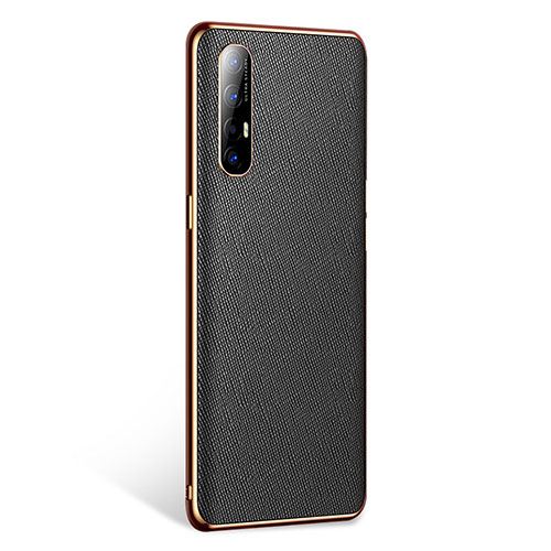 Soft Luxury Leather Snap On Case Cover L02 for Oppo Find X2 Neo Black