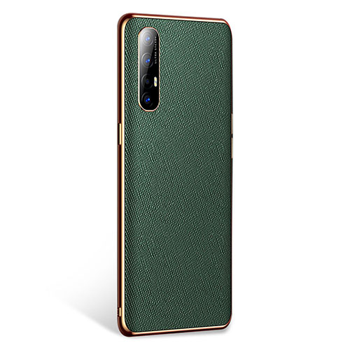 Soft Luxury Leather Snap On Case Cover L02 for Oppo Reno3 Pro Green