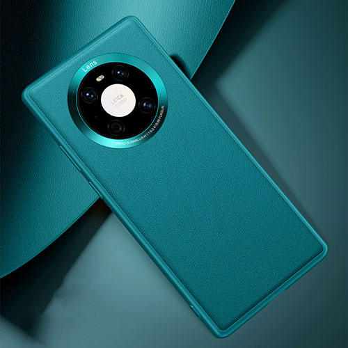 Soft Luxury Leather Snap On Case Cover L03 for Huawei Mate 40E 4G Cyan