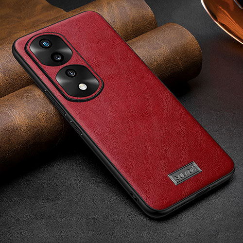 Soft Luxury Leather Snap On Case Cover LD1 for Huawei Honor 70 Pro 5G Red