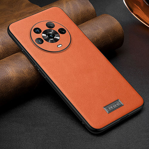 Soft Luxury Leather Snap On Case Cover LD1 for Huawei Honor Magic4 5G Orange