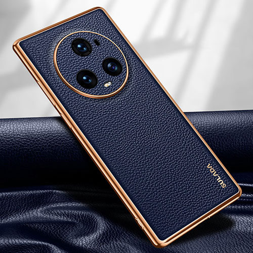 Soft Luxury Leather Snap On Case Cover LD1 for Huawei Honor Magic5 Pro 5G Blue