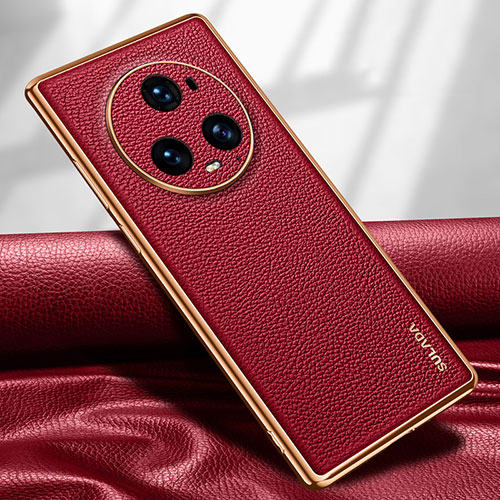 Soft Luxury Leather Snap On Case Cover LD1 for Huawei Honor Magic5 Pro 5G Red