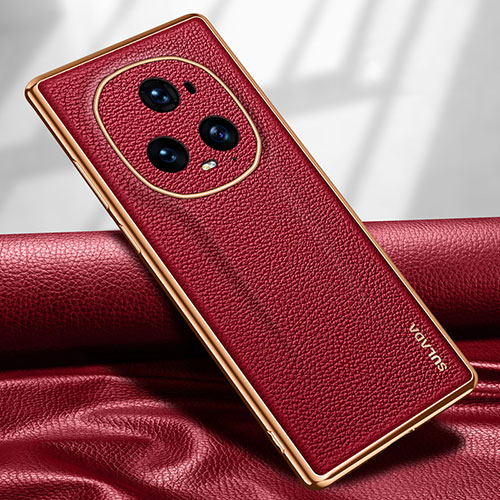 Soft Luxury Leather Snap On Case Cover LD1 for Huawei Honor Magic5 Ultimate 5G Red