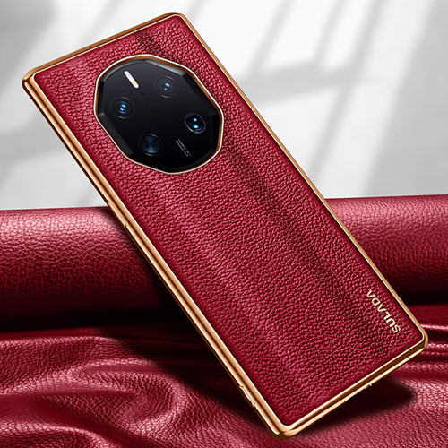 Soft Luxury Leather Snap On Case Cover LD1 for Huawei Mate 50 RS Red