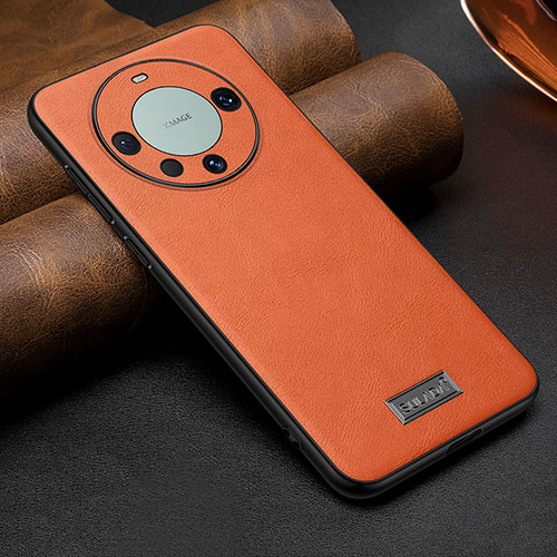 Soft Luxury Leather Snap On Case Cover LD1 for Huawei Mate 60 Orange