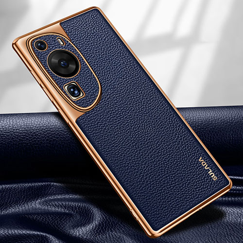 Soft Luxury Leather Snap On Case Cover LD1 for Huawei P60 Art Blue