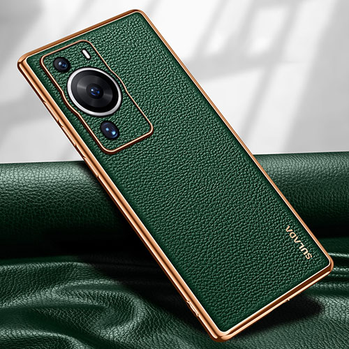 Soft Luxury Leather Snap On Case Cover LD1 for Huawei P60 Pro Green