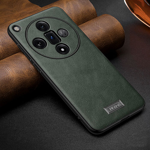 Soft Luxury Leather Snap On Case Cover LD1 for Oppo Find X7 5G Green