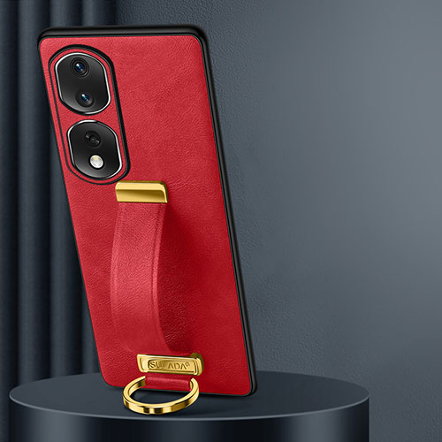 Soft Luxury Leather Snap On Case Cover LD2 for Huawei Honor 80 Pro 5G Red