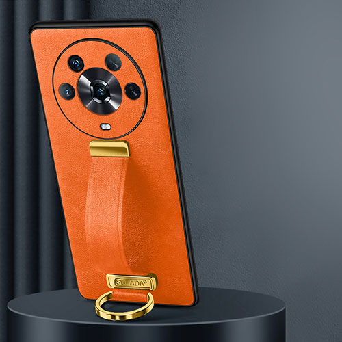 Soft Luxury Leather Snap On Case Cover LD2 for Huawei Honor Magic4 5G Orange