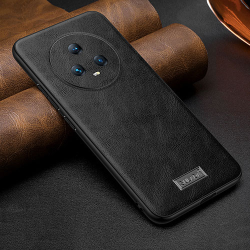 Soft Luxury Leather Snap On Case Cover LD2 for Huawei Honor Magic5 5G Black