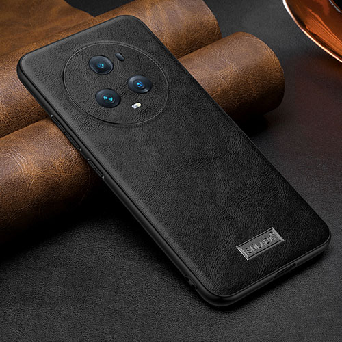 Soft Luxury Leather Snap On Case Cover LD2 for Huawei Honor Magic5 Pro 5G Black