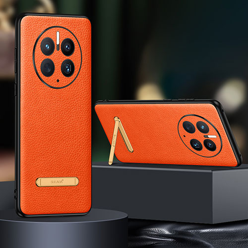 Soft Luxury Leather Snap On Case Cover LD2 for Huawei Mate 50 Orange