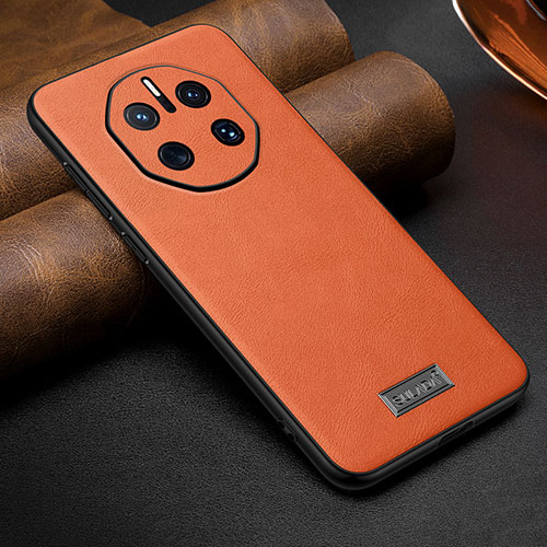 Soft Luxury Leather Snap On Case Cover LD2 for Huawei Mate 50 RS Orange