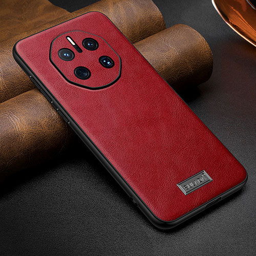 Soft Luxury Leather Snap On Case Cover LD2 for Huawei Mate 50 RS Red