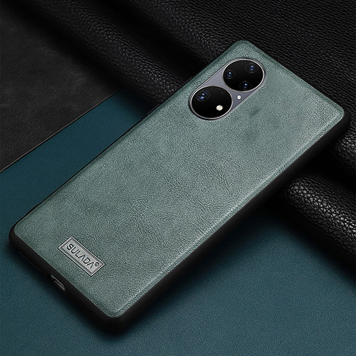 Soft Luxury Leather Snap On Case Cover LD2 for Huawei P50e Green