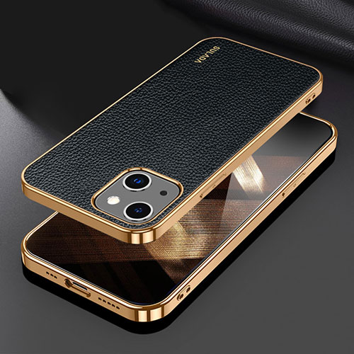 Soft Luxury Leather Snap On Case Cover LD3 for Apple iPhone 15 Plus Black