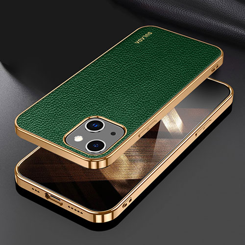 Soft Luxury Leather Snap On Case Cover LD3 for Apple iPhone 15 Plus Green