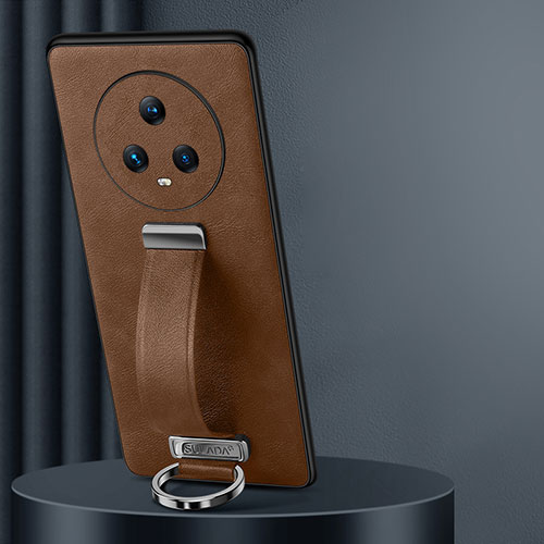 Soft Luxury Leather Snap On Case Cover LD3 for Huawei Honor Magic5 5G Brown