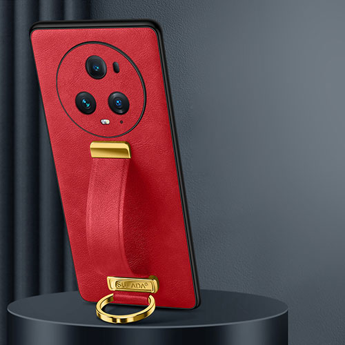 Soft Luxury Leather Snap On Case Cover LD3 for Huawei Honor Magic5 Pro 5G Red