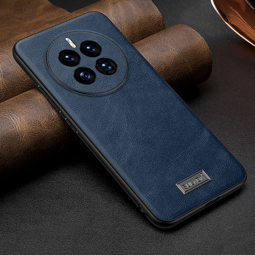 Soft Luxury Leather Snap On Case Cover LD3 for Huawei Mate 50 Blue