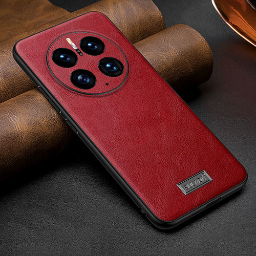 Soft Luxury Leather Snap On Case Cover LD3 for Huawei Mate 50 Pro Red