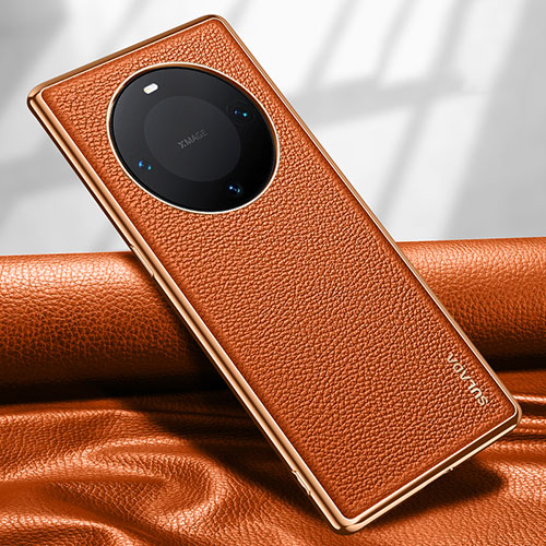 Soft Luxury Leather Snap On Case Cover LD4 for Huawei Mate 60 Orange