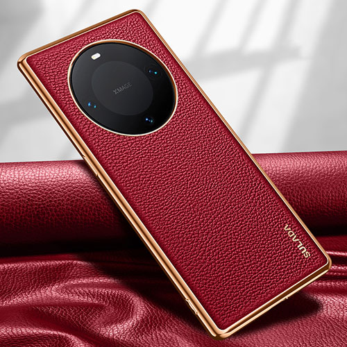 Soft Luxury Leather Snap On Case Cover LD4 for Huawei Mate 60 Red