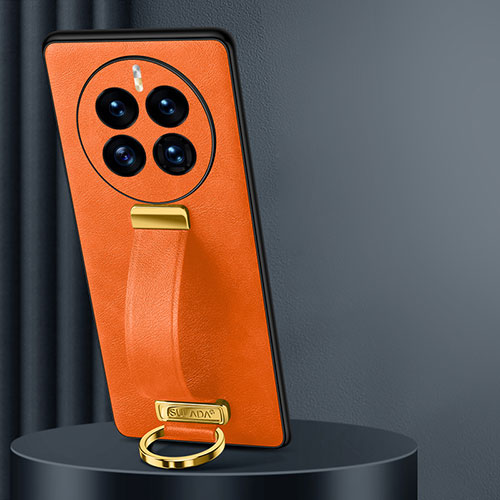 Soft Luxury Leather Snap On Case Cover LD5 for Huawei Mate 50 Orange