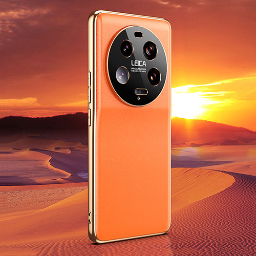 Soft Luxury Leather Snap On Case Cover LF2 for Xiaomi Mi 13 Ultra 5G Orange