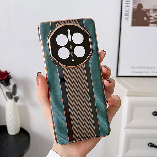 Soft Luxury Leather Snap On Case Cover LF4 for Huawei Mate 50 Pro Green