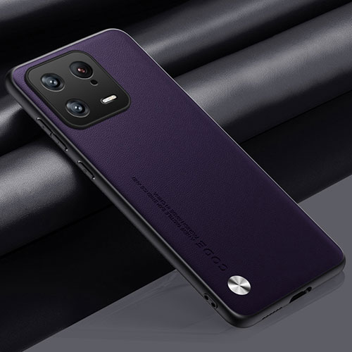 Soft Luxury Leather Snap On Case Cover LS1 for Xiaomi Mi 13 Pro 5G Purple