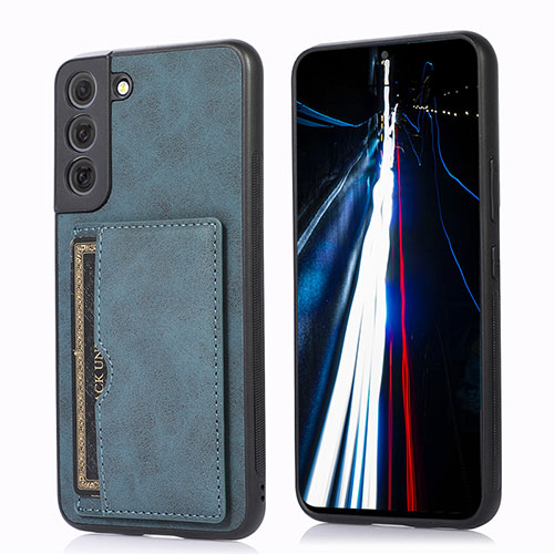 Soft Luxury Leather Snap On Case Cover M03T for Samsung Galaxy S23 Plus 5G Blue