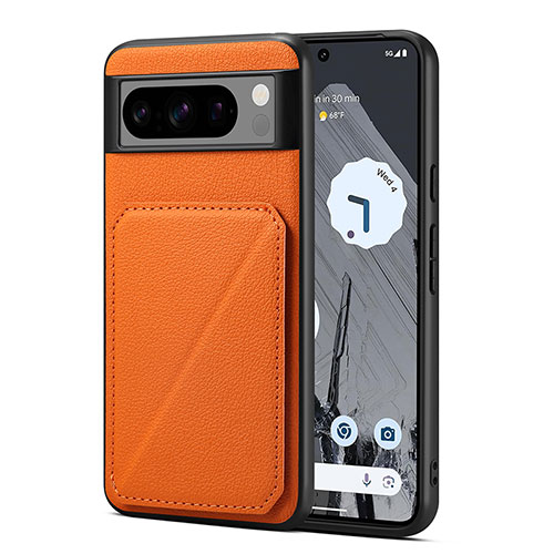 Soft Luxury Leather Snap On Case Cover MT1 for Google Pixel 8 Pro 5G Orange