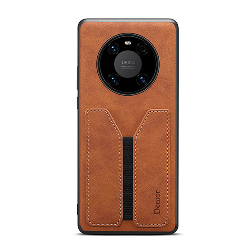 Soft Luxury Leather Snap On Case Cover MT1 for Huawei Mate 50 Pro Brown