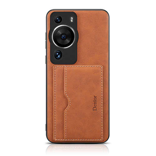 Soft Luxury Leather Snap On Case Cover MT2 for Huawei P60 Brown