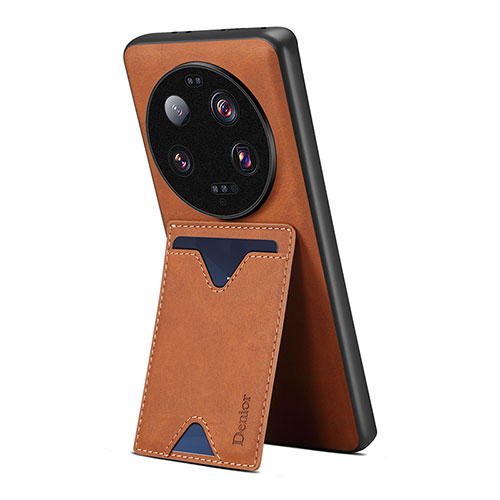 Soft Luxury Leather Snap On Case Cover MT2 for Xiaomi Mi 13 Ultra 5G Brown