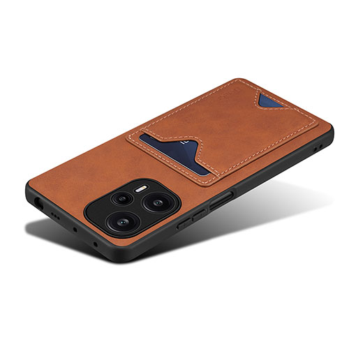 Soft Luxury Leather Snap On Case Cover MT2 for Xiaomi Redmi Note 12 Turbo 5G Brown