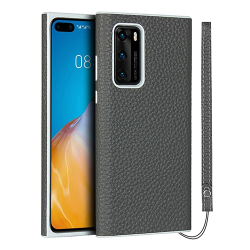 Soft Luxury Leather Snap On Case Cover N01 for Huawei P40 Gray