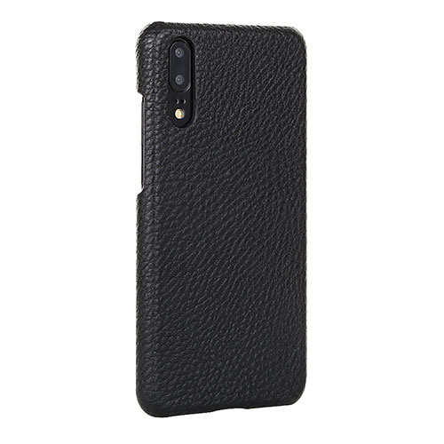 Soft Luxury Leather Snap On Case Cover P01 for Huawei P20 Black
