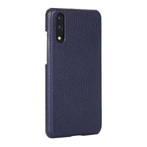 Soft Luxury Leather Snap On Case Cover P01 for Huawei P20 Blue