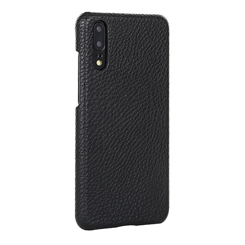 Soft Luxury Leather Snap On Case Cover P01 for Huawei P20 Pro Black