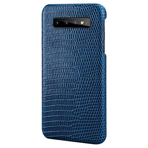 Soft Luxury Leather Snap On Case Cover P02 for Samsung Galaxy S10 5G Blue