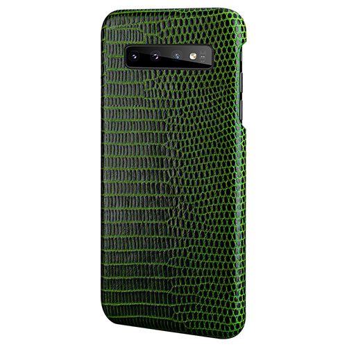 Soft Luxury Leather Snap On Case Cover P02 for Samsung Galaxy S10e Green