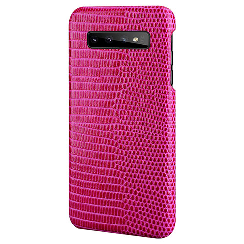 Soft Luxury Leather Snap On Case Cover P02 for Samsung Galaxy S10e Hot Pink