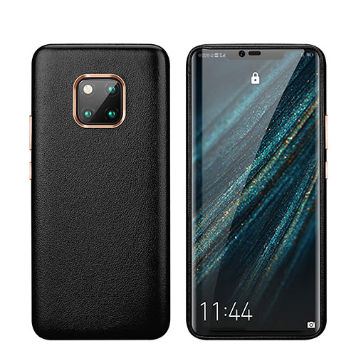 Soft Luxury Leather Snap On Case Cover P03 for Huawei Mate 20 Pro Black