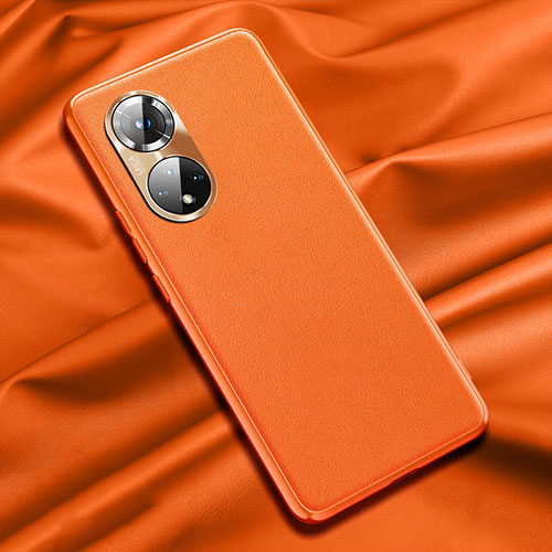 Soft Luxury Leather Snap On Case Cover QK1 for Huawei Honor 50 Pro 5G Orange